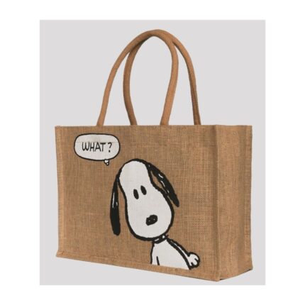 jute tote bag shopping snoopy τσάντα